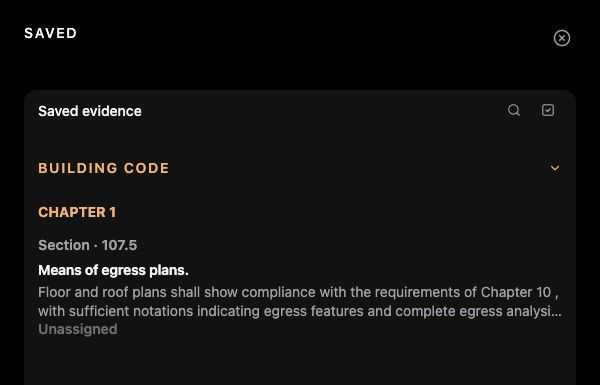 A saved code reference in Permitext
